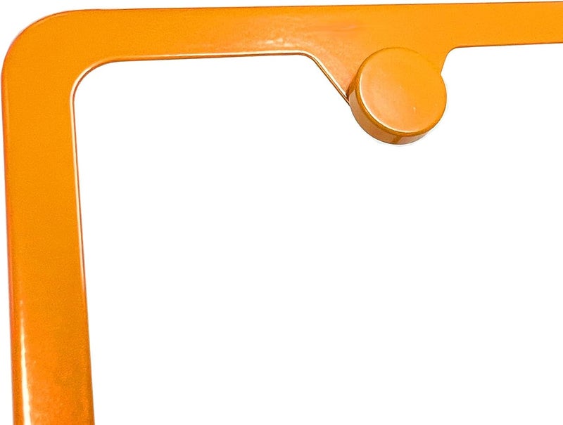 NAROWAN Color: Orange - License Plate Screws - Stainless Steel, Set of 4 Fasteners - for Front or Rear License Plates, Frames or Covers on Car, Truck, SUVs - Rustproof Self Tapping and M6 Screws Aluminum caps - Image 2